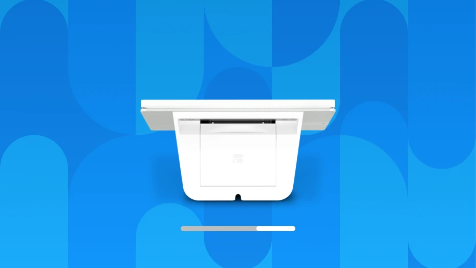 Clover Mini Back View displaying receipt printer